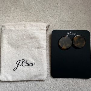 J Crew Leopard Circle Earrings